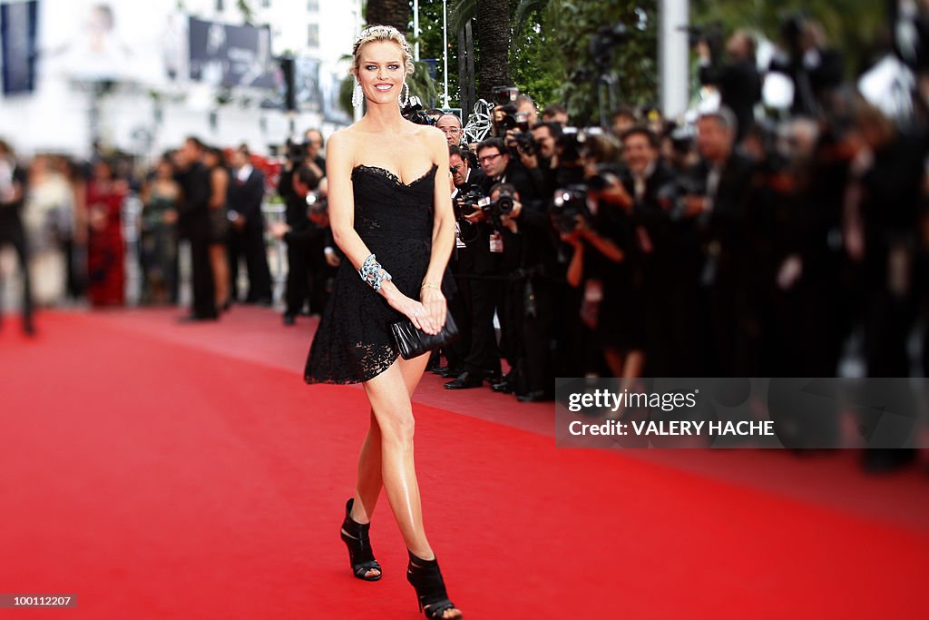 Czech model Eva Herzigova arrives for th