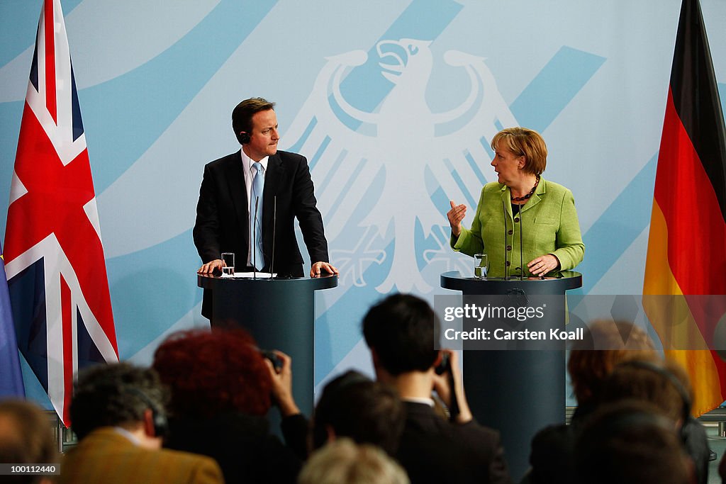 Merkel Meets With British Prime Minister David Cameron