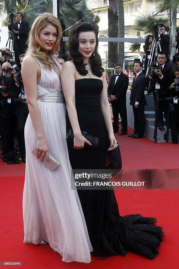 Chinese actress Fan Bingbing (R) and Dut