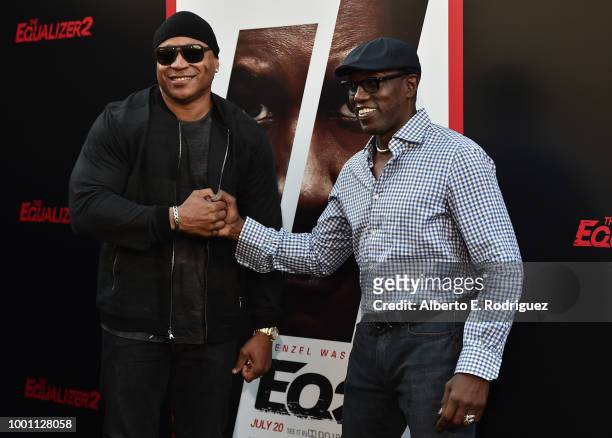 Cool J and Wesley Snipes attend the premiere of Columbia Pictures' "Equalizer 2" at the TCL Chinese Theatre on July 17, 2018 in Hollywood, California.