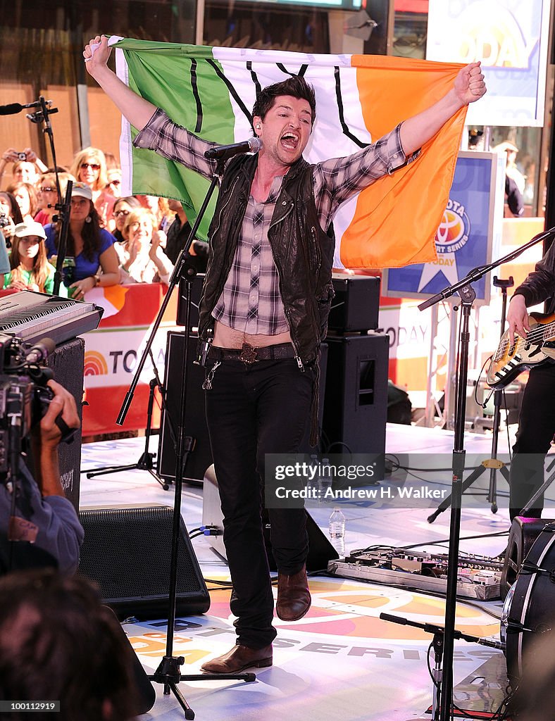 The lead singer Danny O'Donoghue of The Script performs on NBC's ...