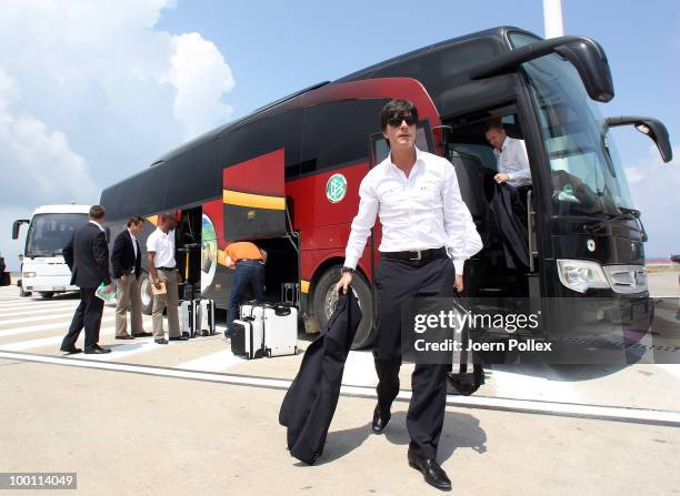 Head coach Joachim Loew of Germany is pictured at the departure at the airport on May 21, 2010 in Palermo, Italy.