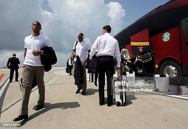 Dennis Aogo of Germany is pictured at the departure at the airport on May 21, 2010 in Palermo, Italy.