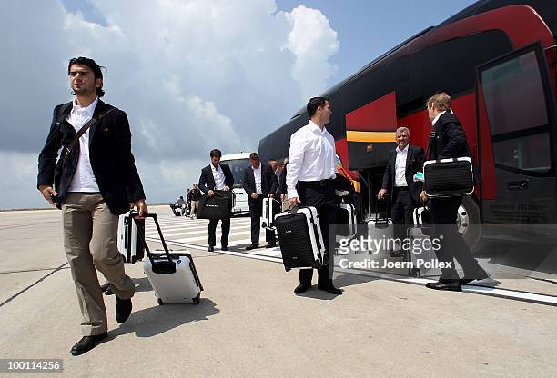 Serdar Tasci of Germany is pictured at the departure at the airport on May 21, 2010 in Palermo, Italy.