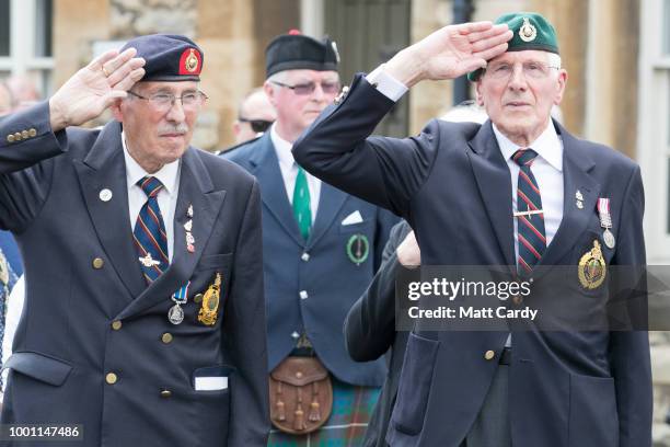 The Last Post is played as The Reverend Simon Kirby conducts a service besides the coffin of World War 2 veteran Patrick Churchill in front of the...