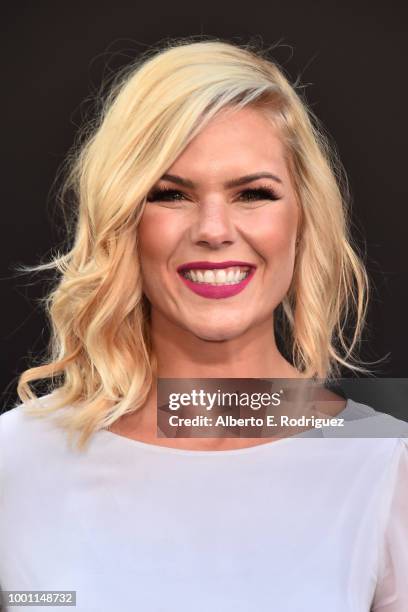 Kimberly Caldwell-Harvey attends the premiere of Columbia Pictures' "Equalizer 2" at the TCL Chinese Theatre on July 17, 2018 in Hollywood,...