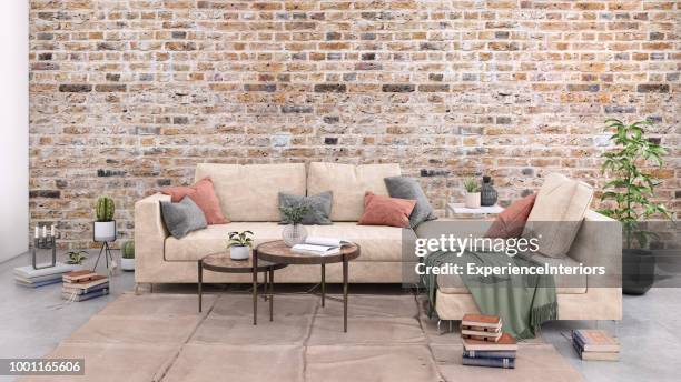 authentic home apartment interior with blank wall - messy living room stock pictures, royalty-free photos & images