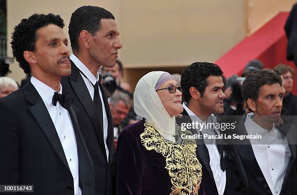 Actors Sami Bouajila, Roschdy Zem, Chafia Boudraa, Jamel Debbouze and Director Rachid Bouchareb attends the 'Outside Of The Law' Premiere at the...