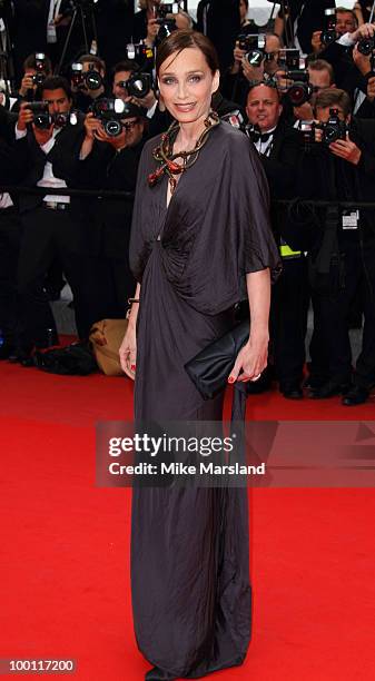 Kristin Scott Thomas attends the 'Outside the Law' Premiere at the Palais des Festivals during the 63rd Annual International Cannes Film Festival on...