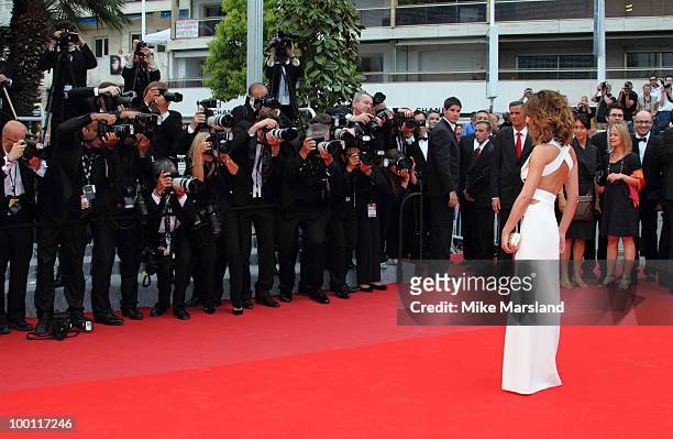 Cheryl Cole attends the 'Outside the Law' Premiere at the Palais des Festivals during the 63rd Annual International Cannes Film Festival on May 21,...