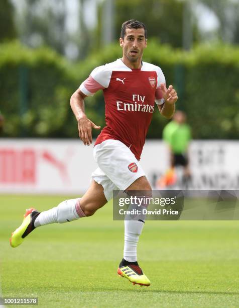 Henrikh Mkhitaryan of Arsenal during the match between Arsenal XI and Crawley Town XI at London Colney on July 18, 2018 in St Albans, England.