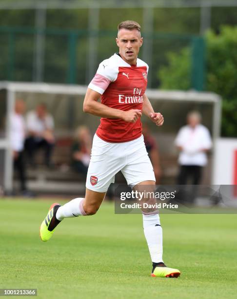 Aaron Ramsey of Arsenal during the match between Arsenal XI and Crawley Town XI at London Colney on July 18, 2018 in St Albans, England.