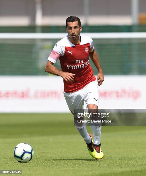 Henrikh Mkhitaryan of Arsenal during the match between Arsenal XI and Crawley Town XI at London Colney on July 18, 2018 in St Albans, England.