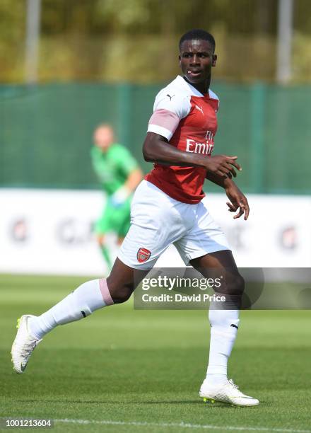 Jordi Osei-Tutu of Arsenal during the match between Arsenal XI and Crawley Town XI at London Colney on July 18, 2018 in St Albans, England.
