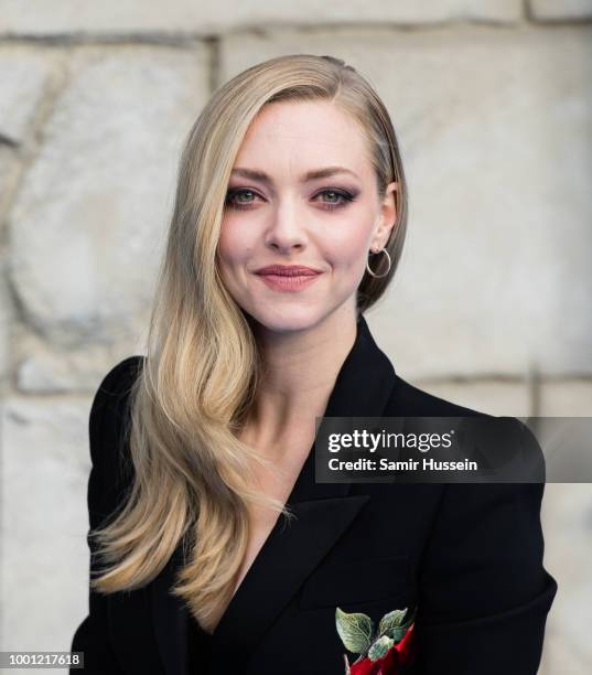 Amanda Seyfried attend the UK Premiere of "Mamma Mia! Here We Go Again" at Eventim Apollo on July 16, 2018 in London, England.