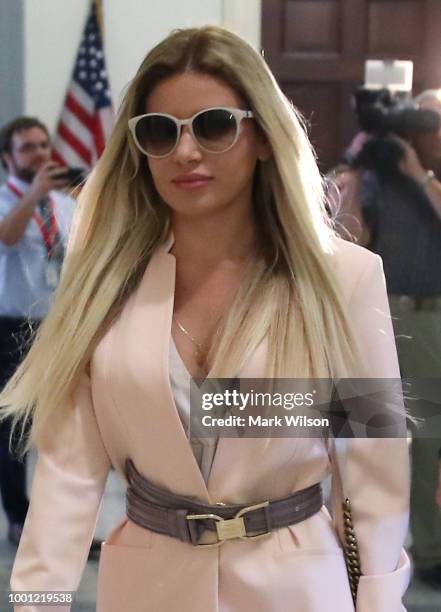 Simona Mangiante Papadopoulos, wife of former Trump campaign associate George Papadopoulos, arrives on Capitol Hill to testify before the House...