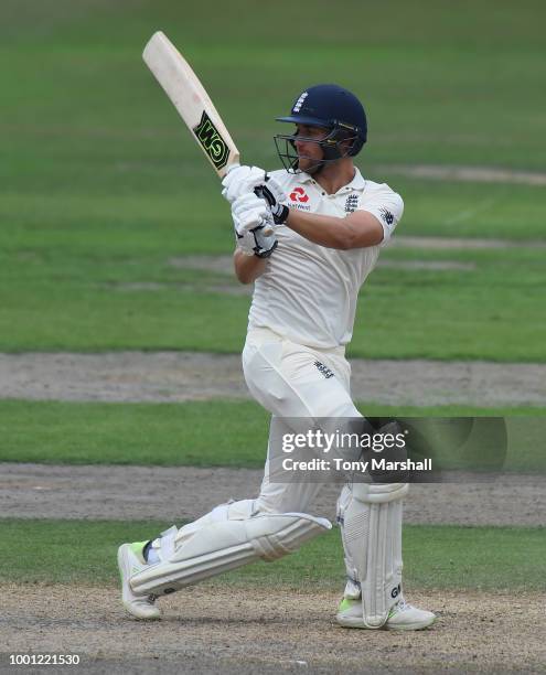 Dawid Malan of England Lions bats during Day Three of the Tour Match between England Lions and India A at New Road on July 18, 2018 in Worcester,...