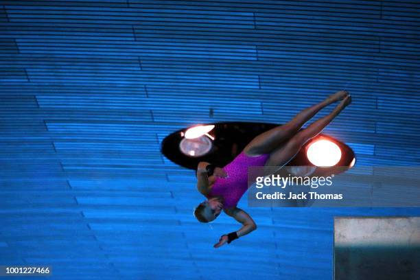 Robyn Birch training during British Diving Media Access on July 18, 2018 in London, England.