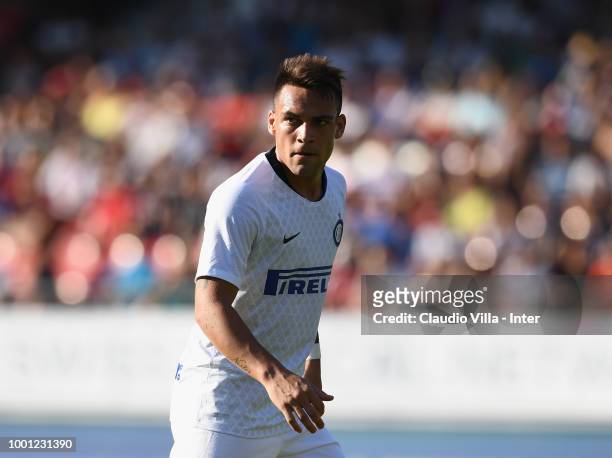 Lautaro Martinez of FC Internazionale looks on during the pre-season frineldy match between FC Sion and FC Internazionale at Estadio Tourbillon on...