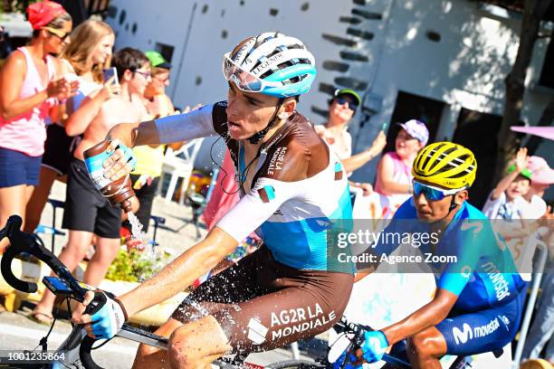 Romain Bardet of team AG2R LA MONDIALE, Nairo Quintana of team MOVISTAR during the stage 11 of the Tour de France 2018 on July 18, 2018 in...