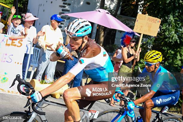 Romain Bardet of team AG2R LA MONDIALE, Nairo Quintana of team MOVISTAR during the stage 11 of the Tour de France 2018 on July 18, 2018 in...