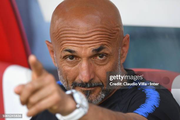 Head coach FC Internazionale Luciano Spalletti reacts prior to the pre-season frineldy match between FC Sion and FC Internazionale at Estadio...