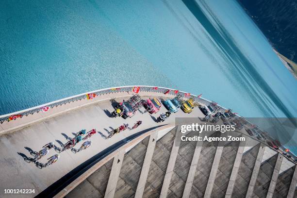 Cormet de Roselend lake during the stage 11 of the Tour de France 2018 on July 18, 2018 in Albertville, France.