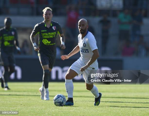 Borja Valero of FC Internazionale in action during the pre-season frineldy match between FC Sion and FC Internazionale at Estadio Tourbillon on July...