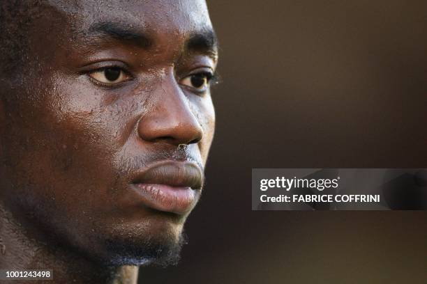 Inter Milan's French forward Yann Karamoh looks on during a friendly football match between FC Sion and Inter Milan on July 18, 2018 at Tourbillon...