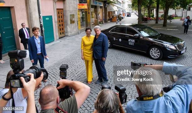 Actress Martina Gedeck and director Markus Imboden during the series premiere of 'Arthurs Gesetz' at Filmtheater Sendlinger Tor on July 18, 2018 in...