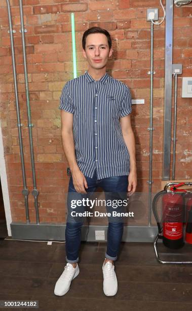 Lorcan London attends Thomas Webb's debut art exhibition, STRANGERS on July 18, 2018 in London, England.