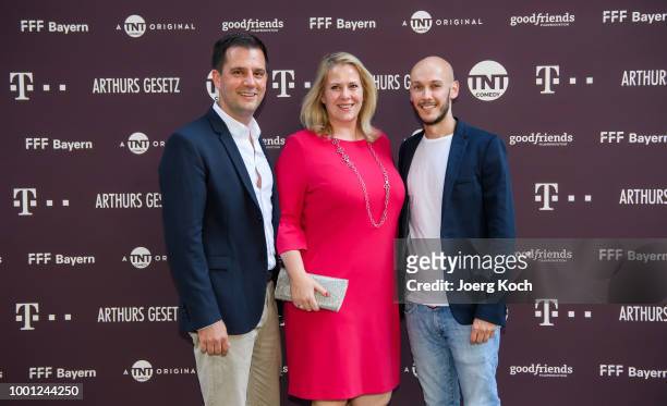 Managing Director Turner CEE Hannes Heyelmann, Executive Producer Anke Greifeneder and headauthor Benjamin Gutsche during the series premiere of...
