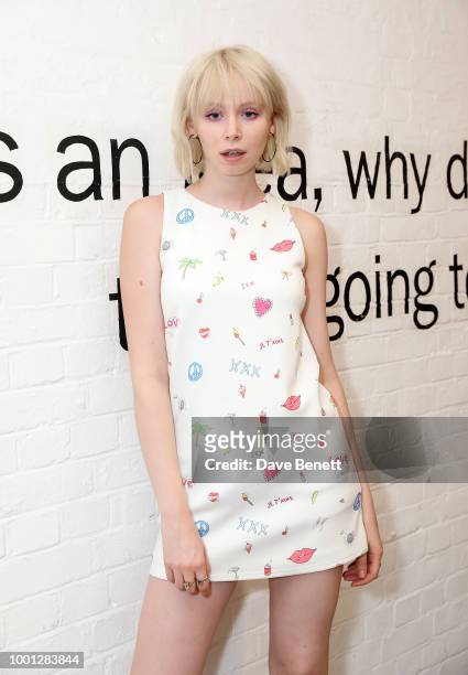Ivy Mae attends Thomas Webb's debut art exhibition, STRANGERS on July 18, 2018 in London, England.
