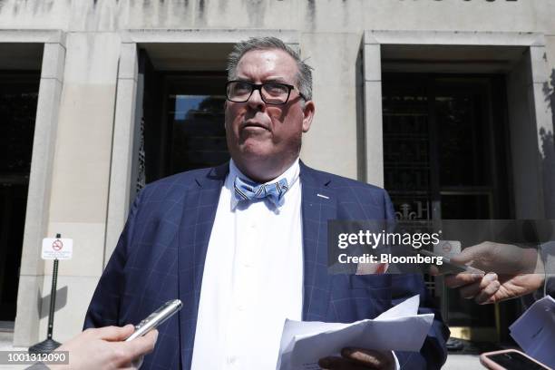 Robert Driscoll, lawyer for Russian national Mariia Butina, speaks to members of the media outside the federal court after a detention hearing in...