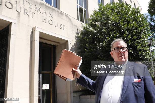 Robert Driscoll, lawyer for Russian national Mariia Butina, speaks to members of the media outside the federal court after a detention hearing in...