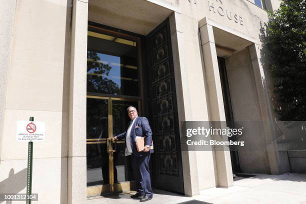 Robert Driscoll, lawyer for Russian national Mariia Butina, returns to the federal court following a detention hearing in Washington, D.C., U.S., on...