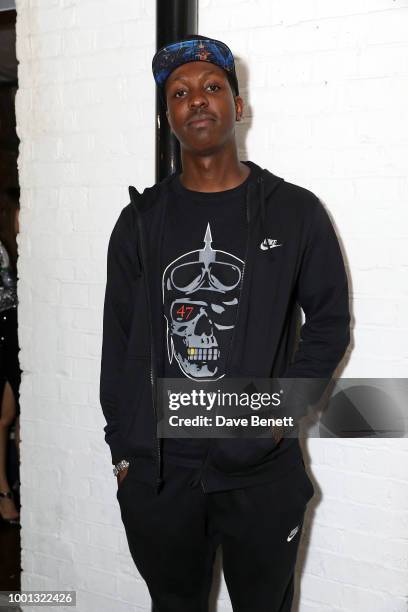 Jamal Edwards attends Thomas Webb's debut art exhibition, STRANGERS on July 18, 2018 in London, England.