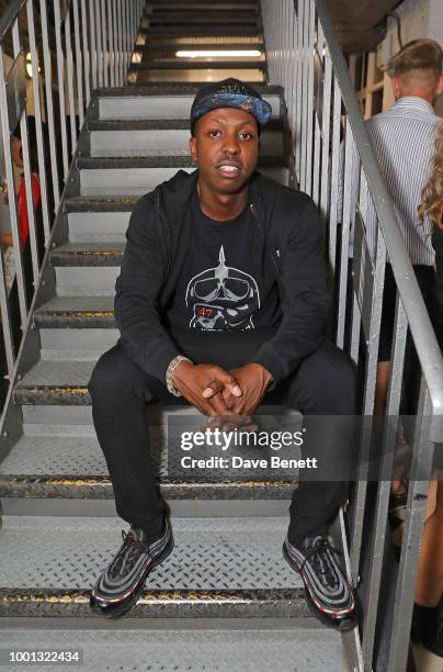 Jamal Edwards attends Thomas Webb's debut art exhibition, STRANGERS on July 18, 2018 in London, England.