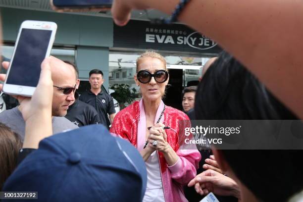Celine Dion Arrives In Taipei Photos and Premium High Res Pictures