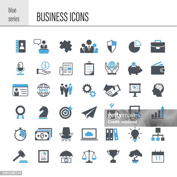 business icon set - office icon set stock illustrations