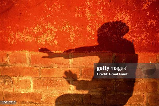 series 6 of 8 of a shadow of man doing tai chi - tai chi shadow stock pictures, royalty-free photos & images