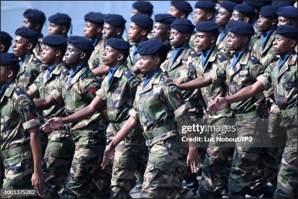 Regiment of the adapted military service of mayotte parades during the Military Defile on the occasion of the National Day on July 14, 2018 in Paris,...