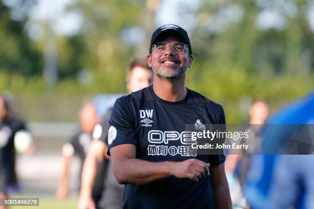 David Wagner the manager of Huddersfield Town during the pre-season friendly between Dynamo Dresen and Hiddersfield Town at Stadion Sommerdamm in...