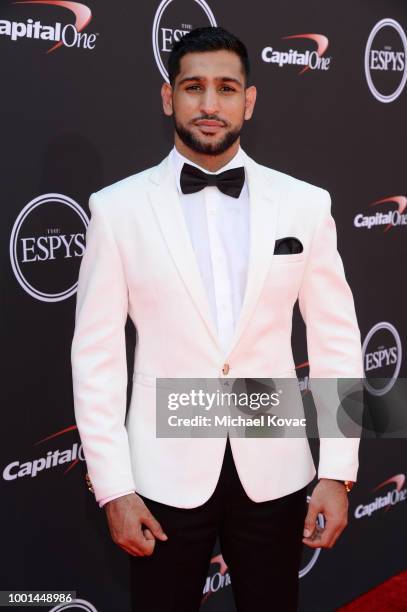 Boxer Amir Khan attends the 2018 ESPY Awards Red Carpet Show Live! Celebrates With Moet & Chandon at Microsoft Theater on July 18, 2018 in Los...