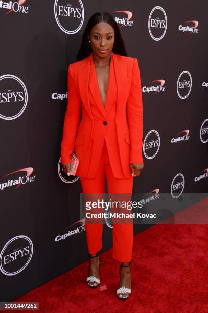 Tennis player Sloane Stephens attends the 2018 ESPY Awards Red Carpet Show Live! Celebrates With Moet & Chandon at Microsoft Theater on July 18, 2018...