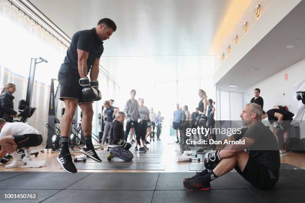 Sam Wood conducts a boxing class at Paramount Recreation Club on July 19, 2018 in Sydney, Australia.