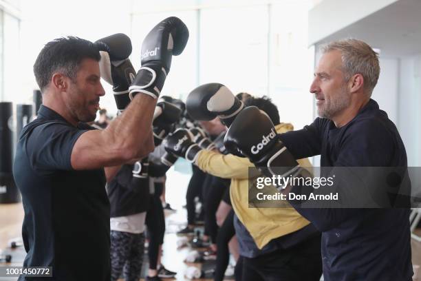 Sam Wood conducts a boxing class at Paramount Recreation Club on July 19, 2018 in Sydney, Australia.