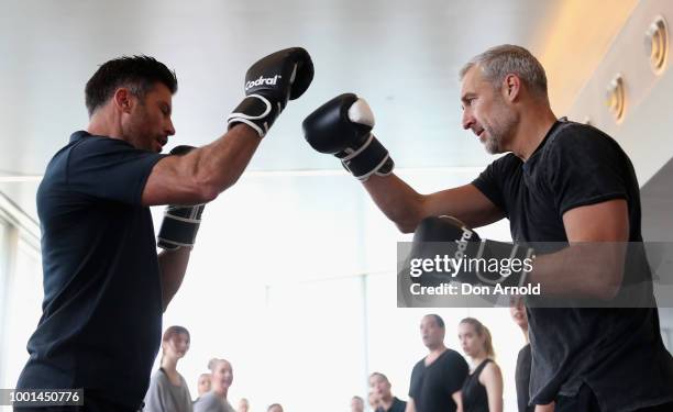 Sam Wood conducts a boxing class at Paramount Recreation Club on July 19, 2018 in Sydney, Australia.