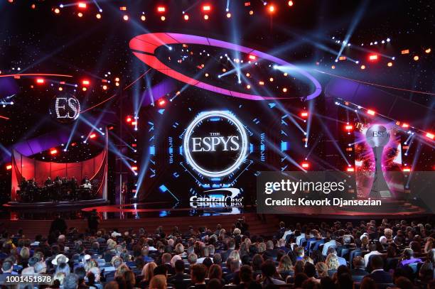 Host Danica Patrick speaks onstage at The 2018 ESPYS at Microsoft Theater on July 18, 2018 in Los Angeles, California.