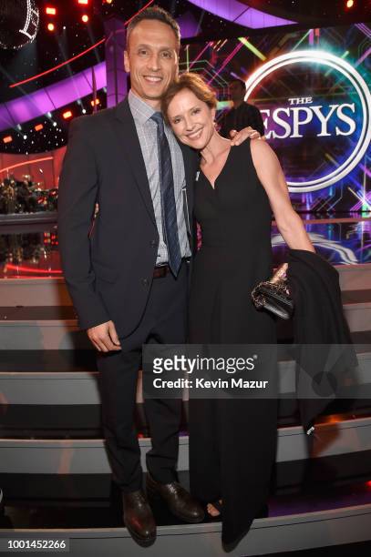 President Jimmy Pitaro and Jean Louisa Kelly attend The 2018 ESPYS at Microsoft Theater on July 18, 2018 in Los Angeles, California.